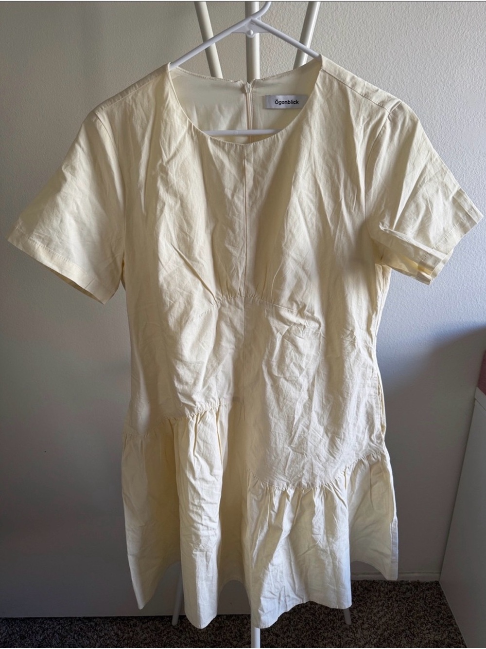 Cream Short Sleeve Tiered Dress Top